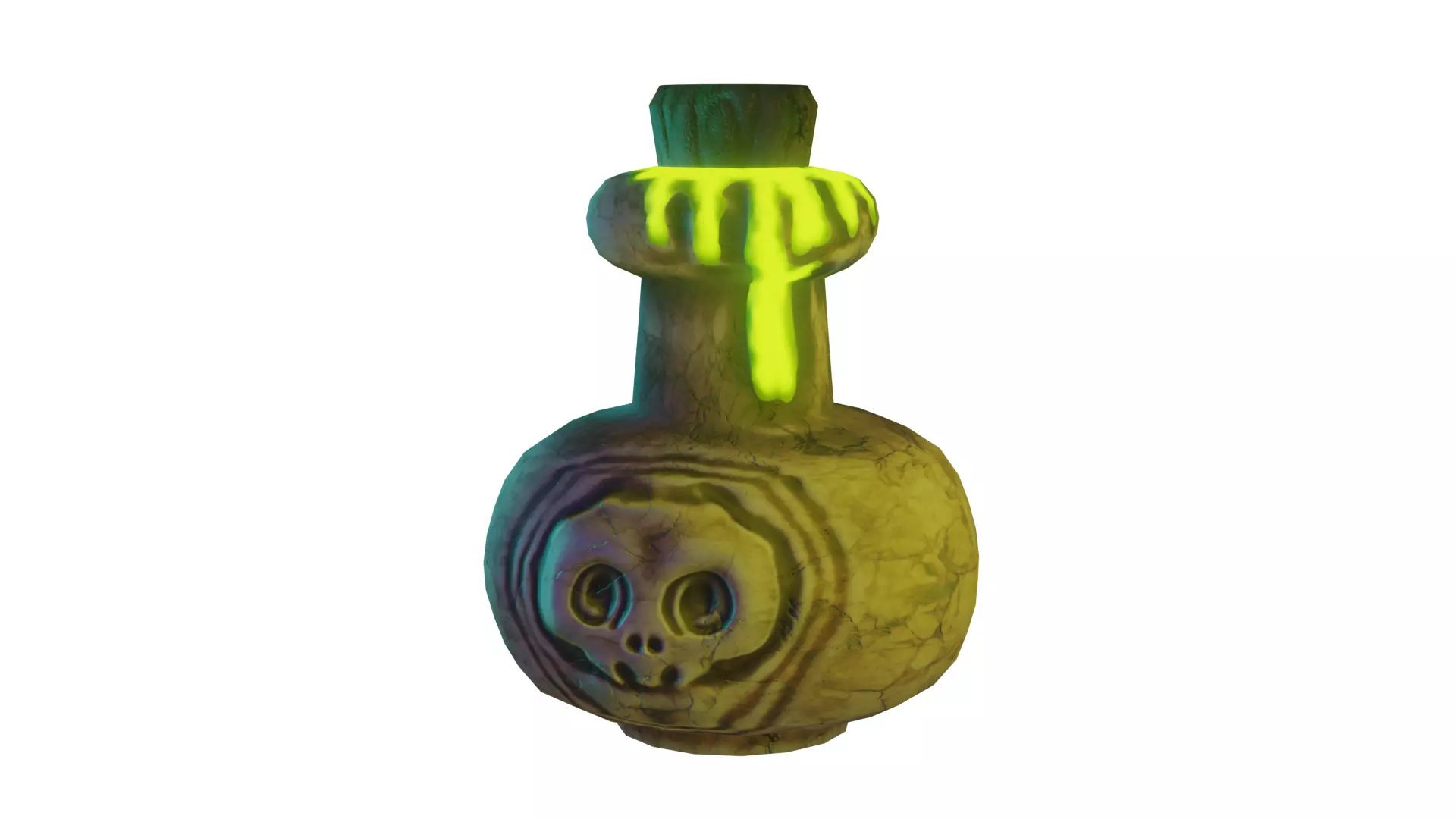 Stylize Marble poison bottle Free low-poly 3D model