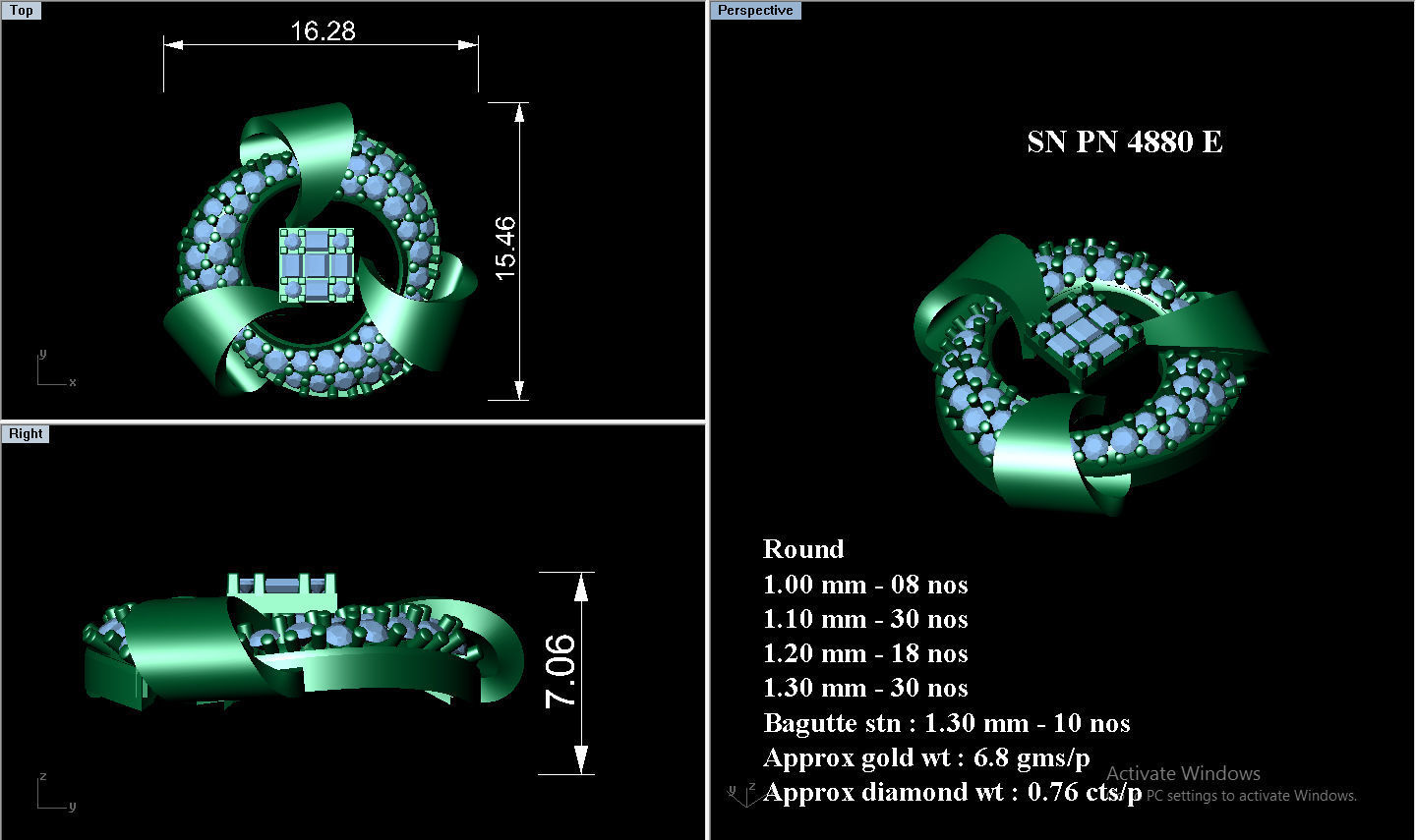 Pendant Earrings Combo 3D print model_2