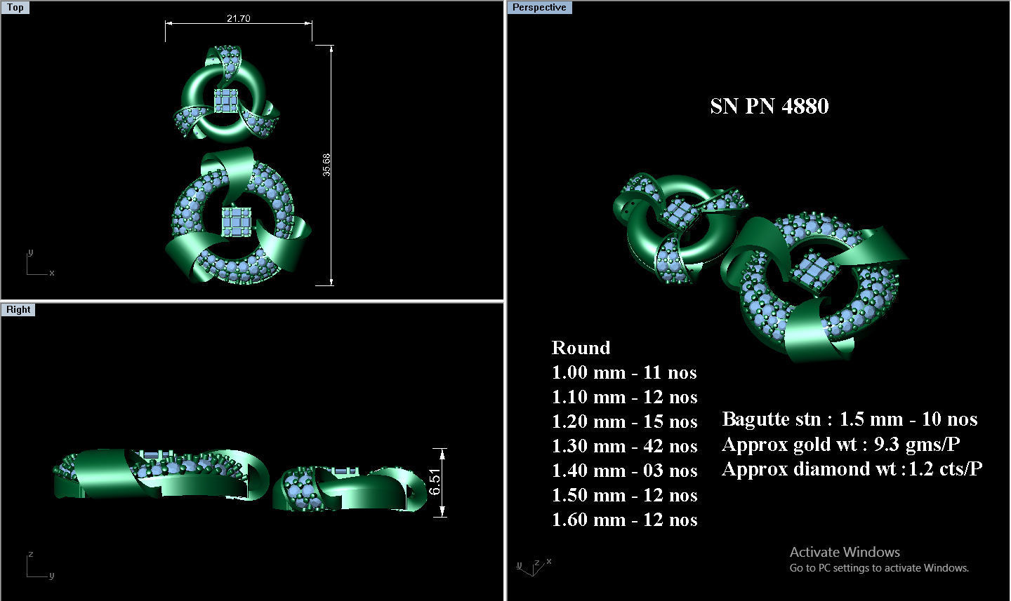 Pendant Earrings Combo 3D print model_1