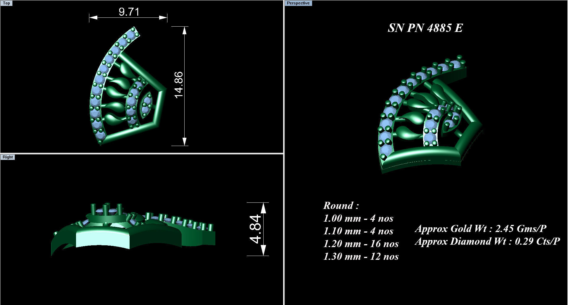Pendant Earrings Combo 3D print model_2