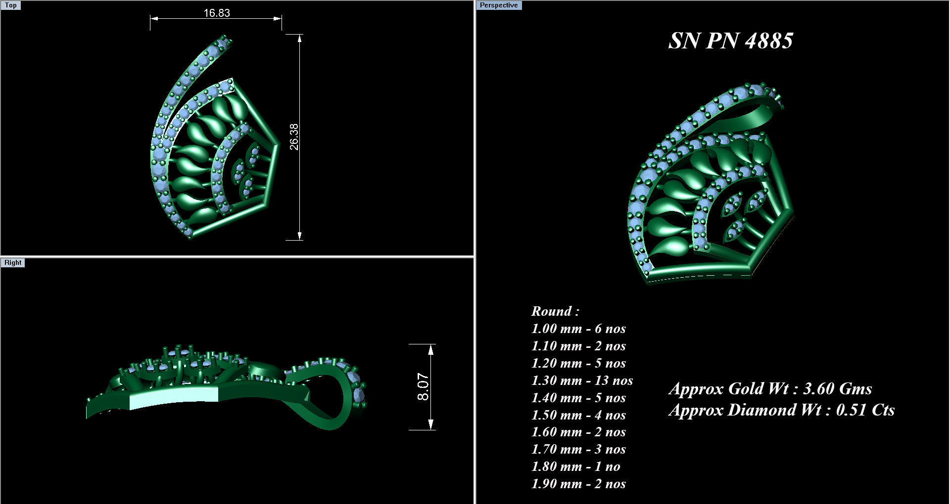 Pendant Earrings Combo 3D print model_1