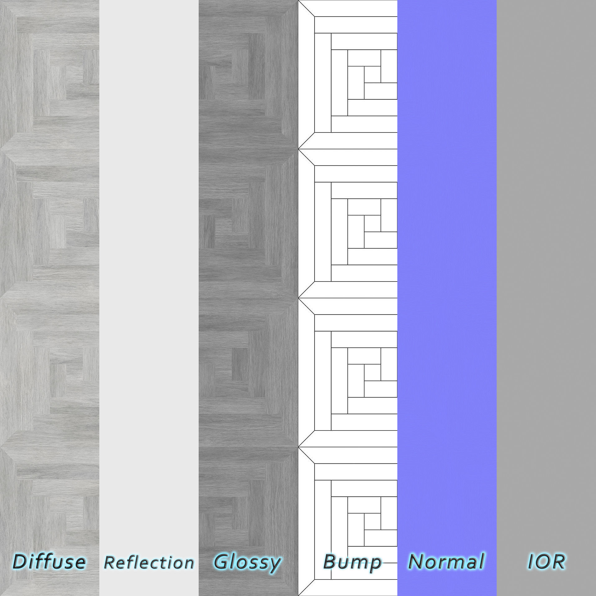 Parquet - Laminate - Wooden floor 4 in 1 3D model_6