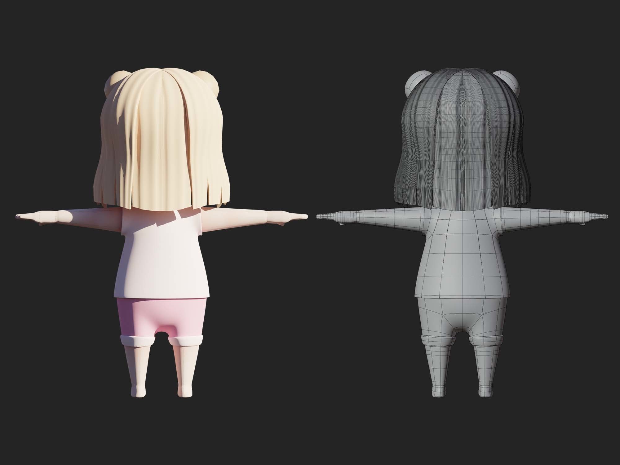 Character cartoon child 3D model_7