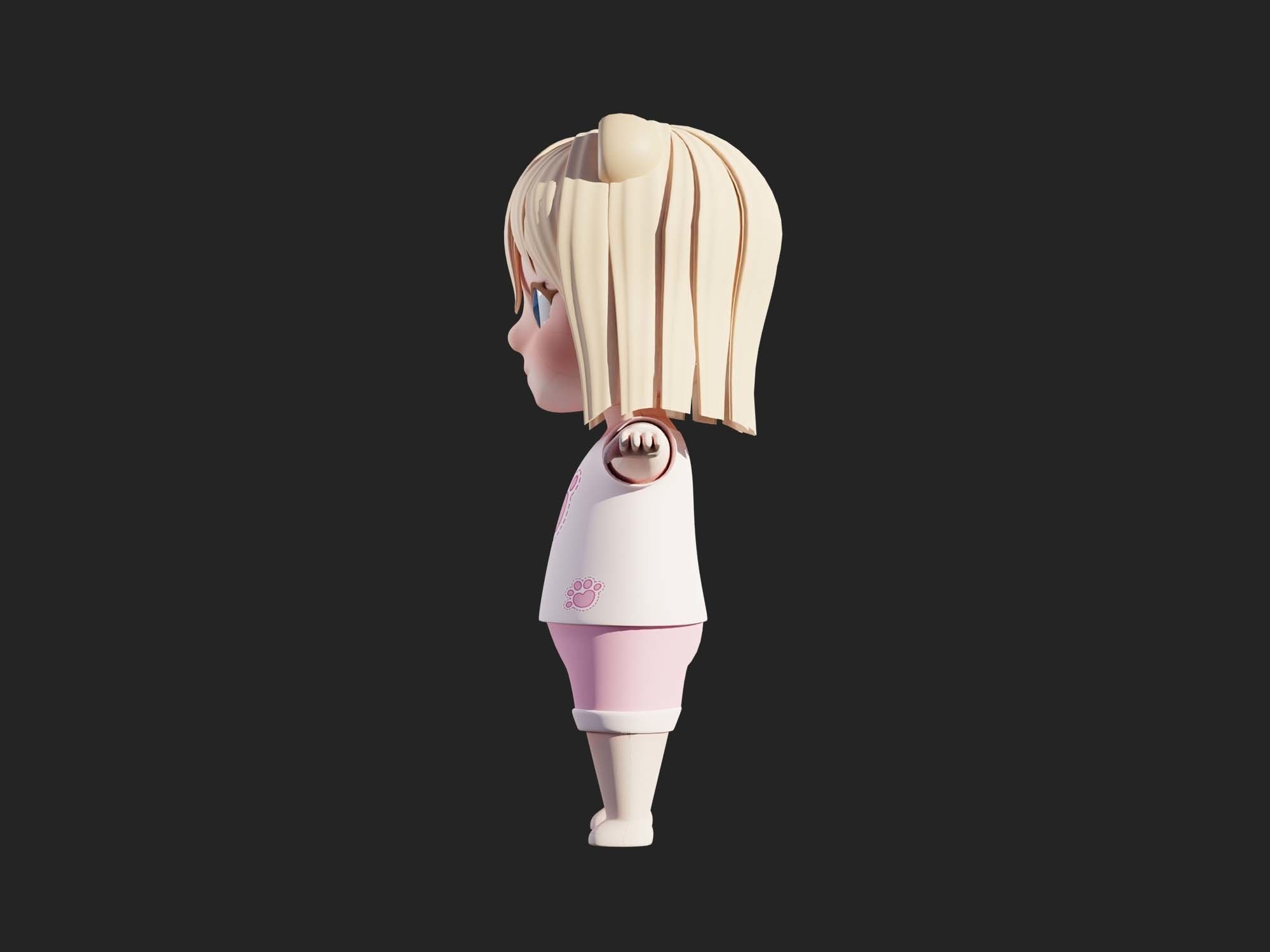 Character cartoon child 3D model_2