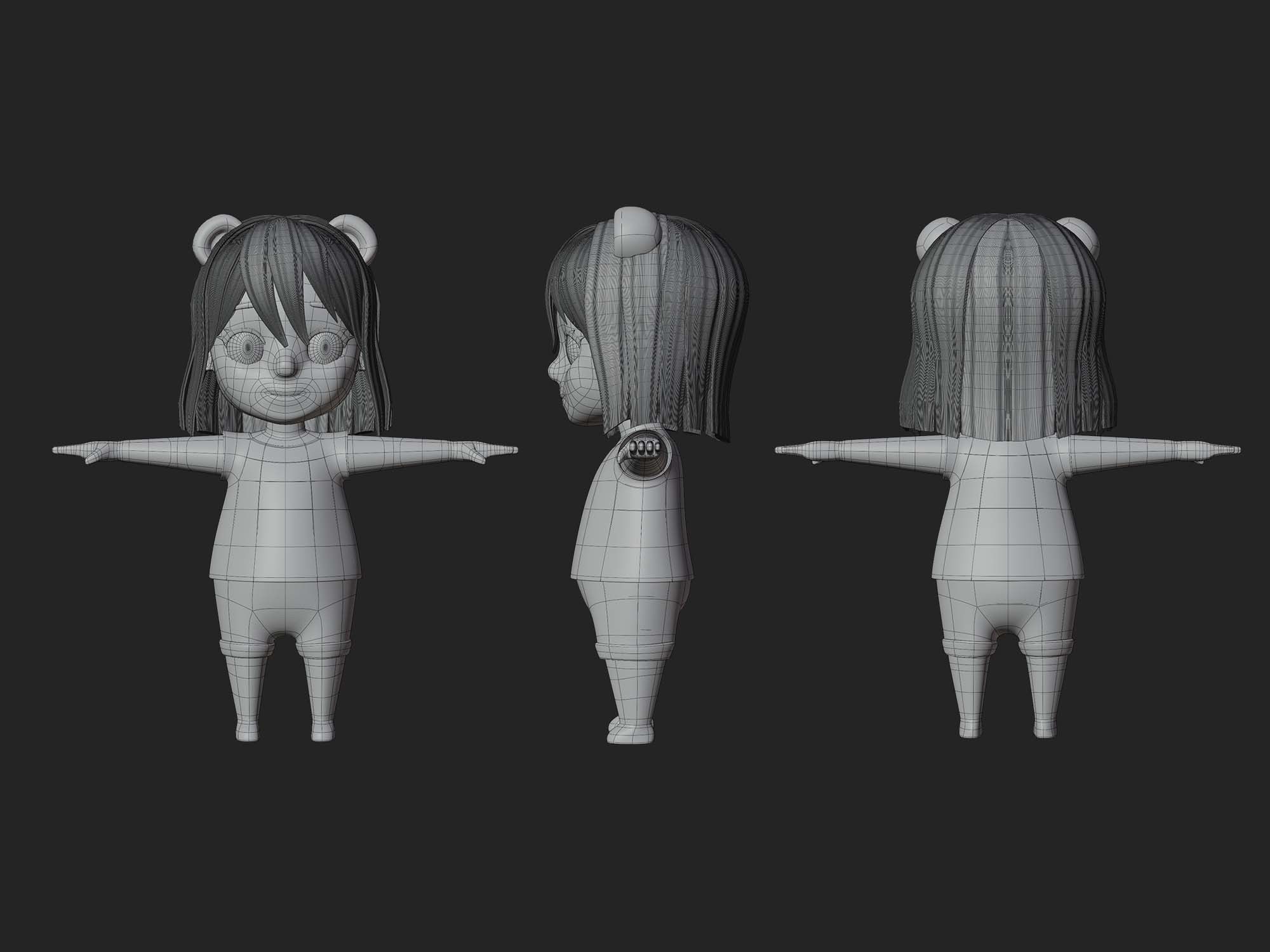 Character cartoon child 3D model_9