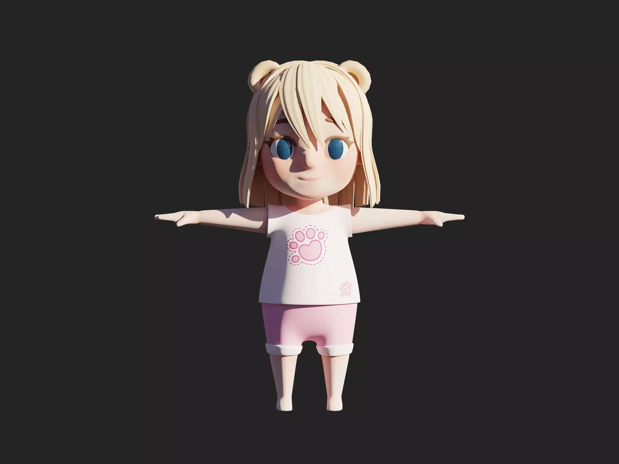 Character cartoon child 3D model_0