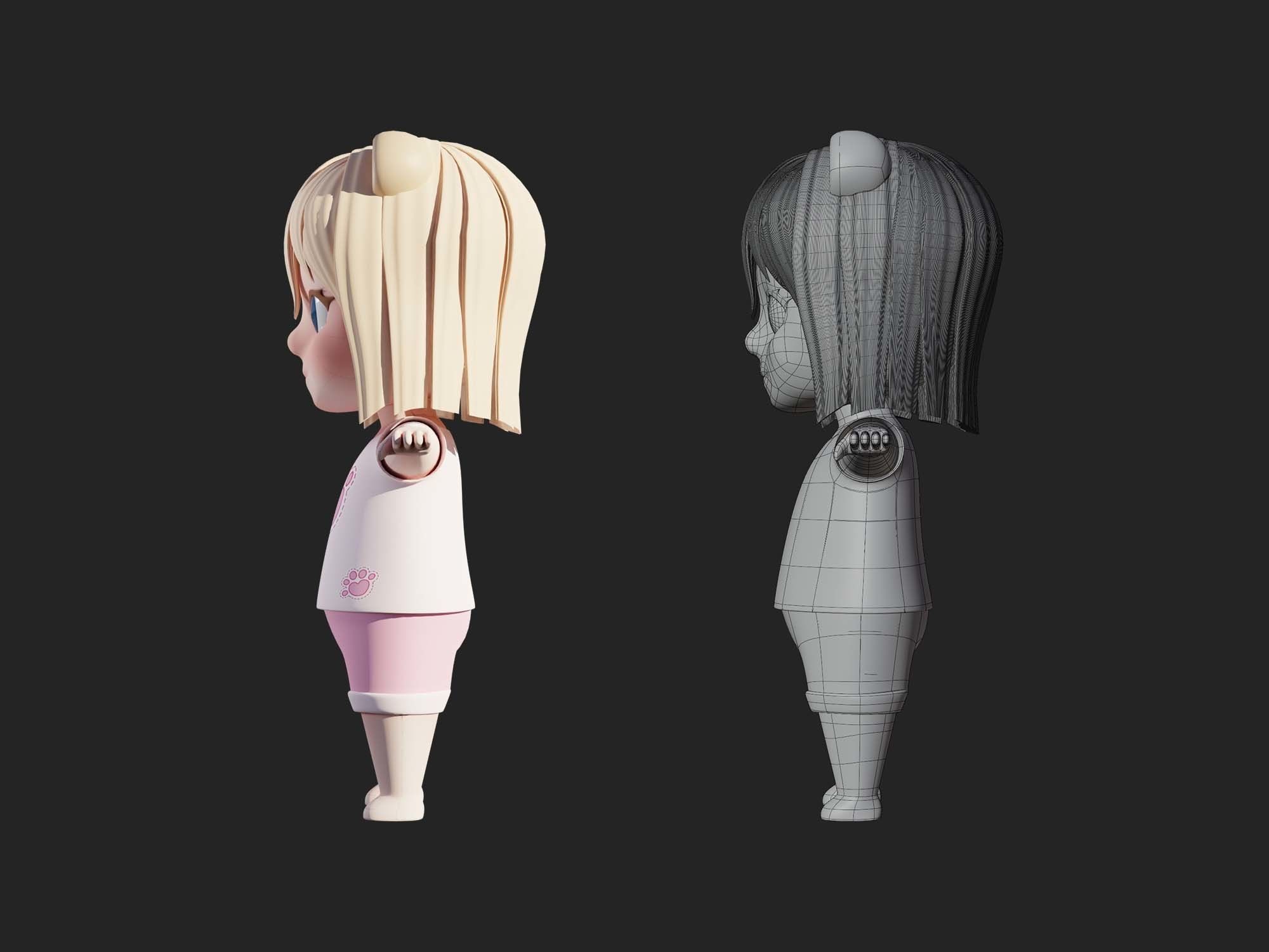 Character cartoon child 3D model_6