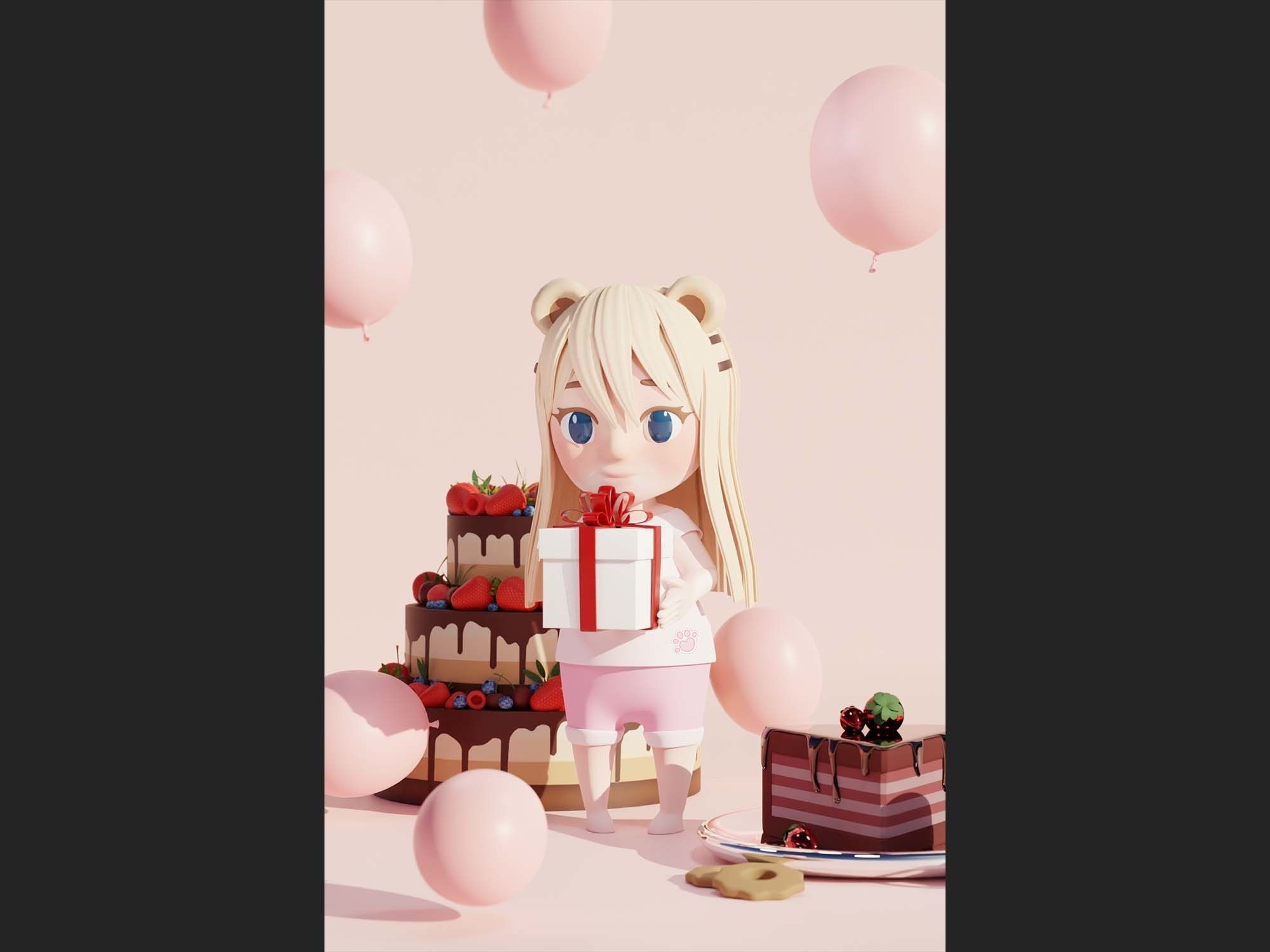 Character cartoon child 3D model_10