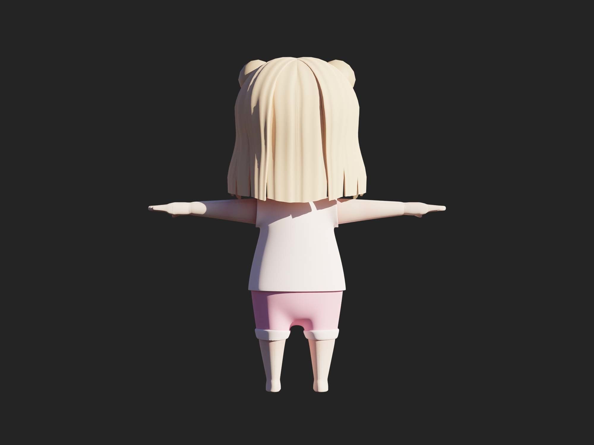 Character cartoon child 3D model_3