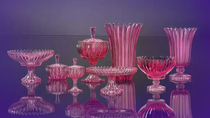 Decorative  glassware set 023  3D print model