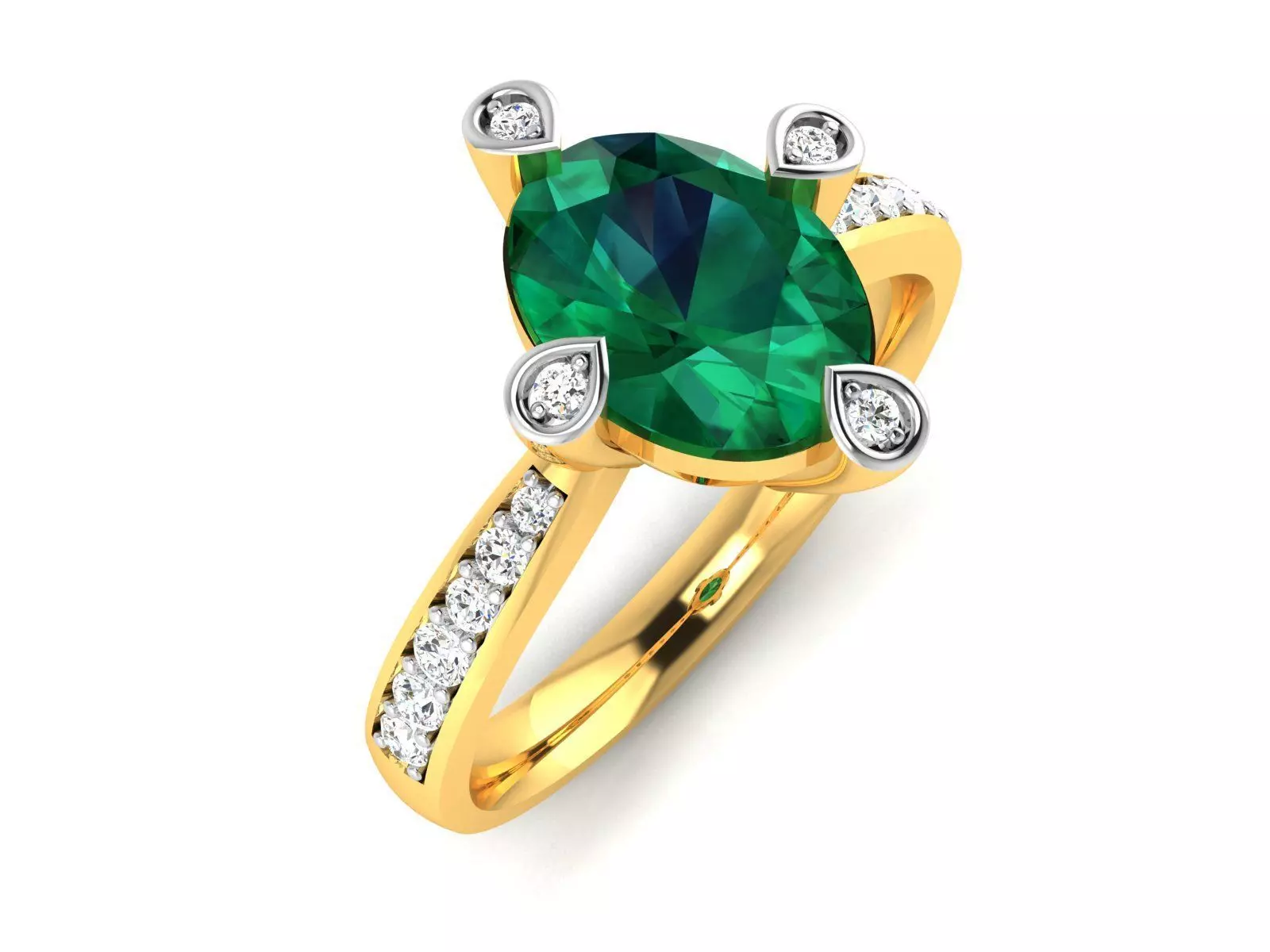 Solitaire Women Engagement Wedding Oval Ring 3D print model