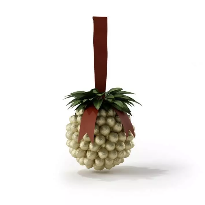 Traditional Christmas Mistletoe Decoration 3D model_0