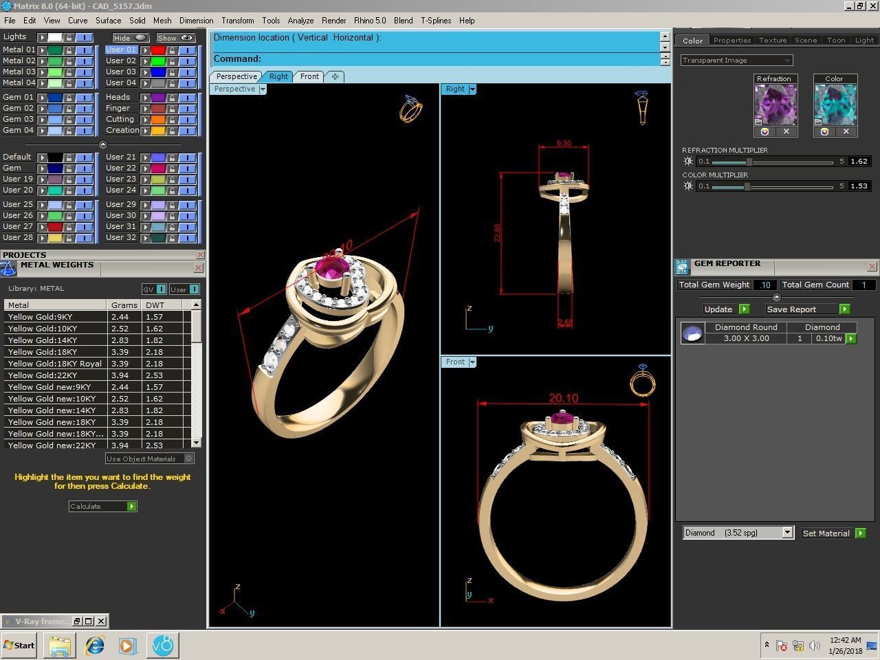 Solitaire Women Engagement Wedding Heart Ring 3D print model_5