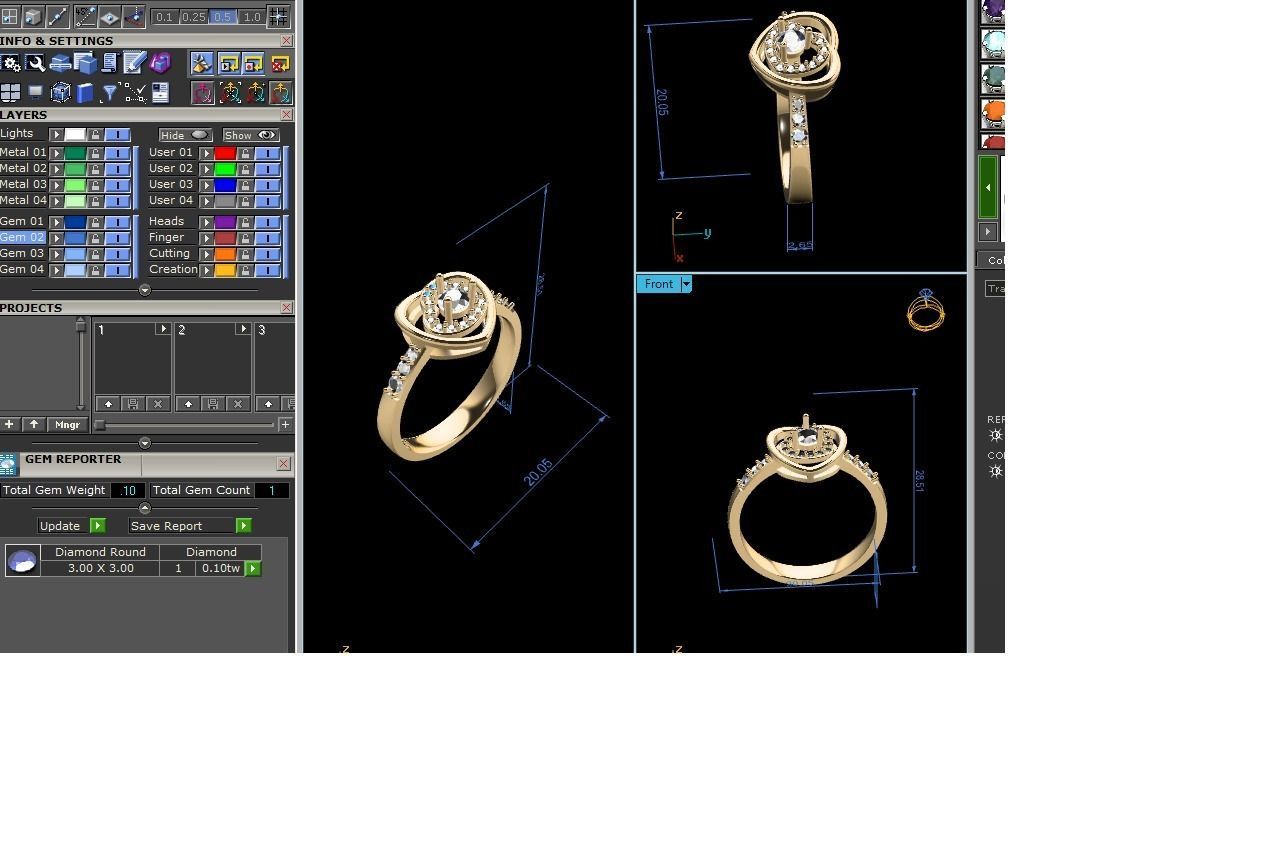 Solitaire Women Engagement Wedding Heart Ring 3D print model_9