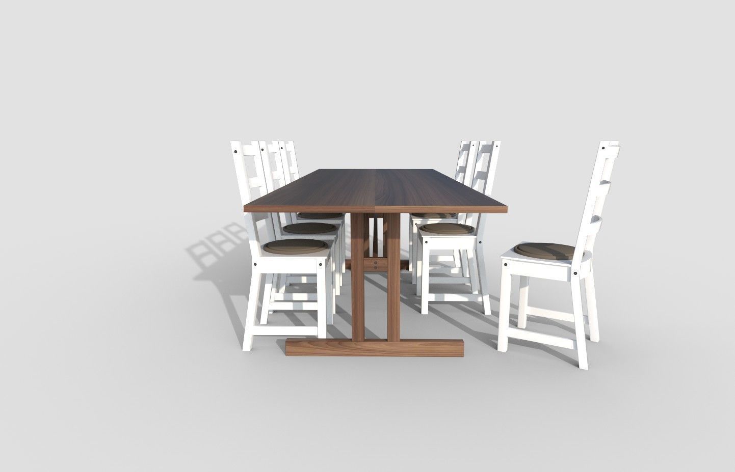Table and 6 chairs 3D model_4