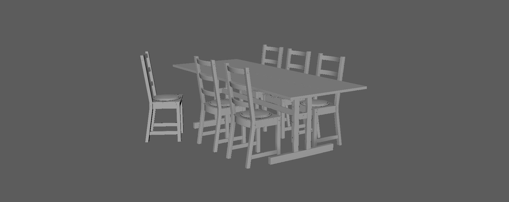 Table and 6 chairs 3D model_10