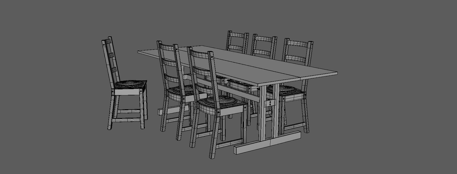 Table and 6 chairs 3D model_11
