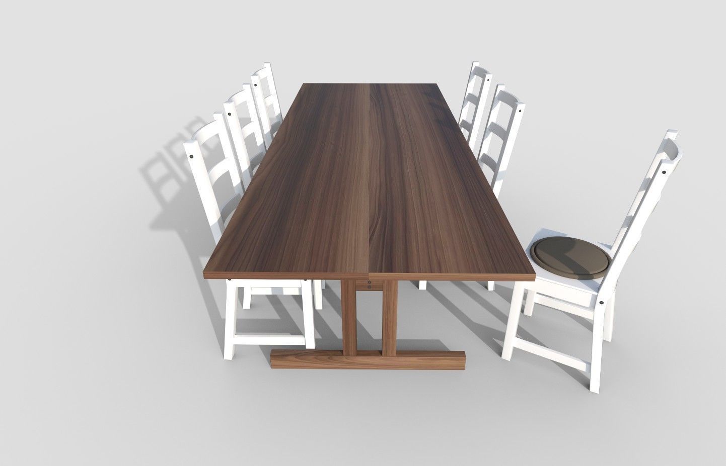 Table and 6 chairs 3D model_3