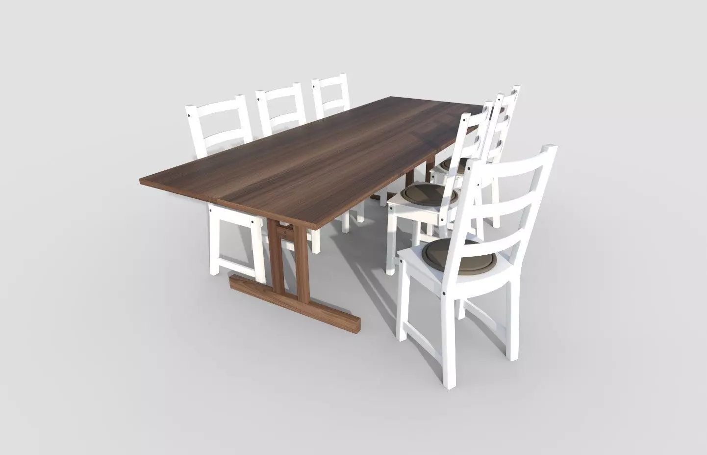 Table and 6 chairs 3D model_0
