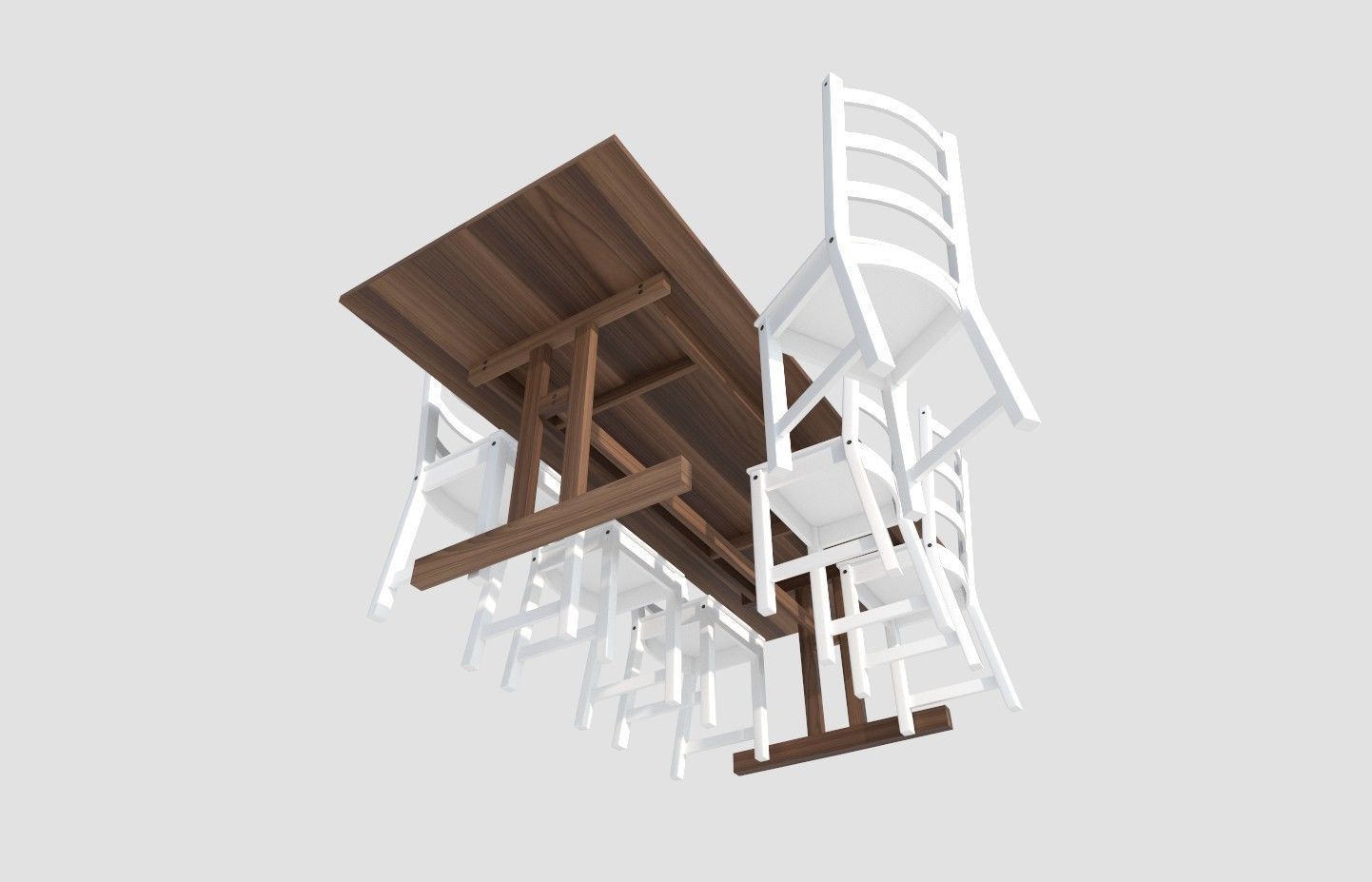 Table and 6 chairs 3D model_8