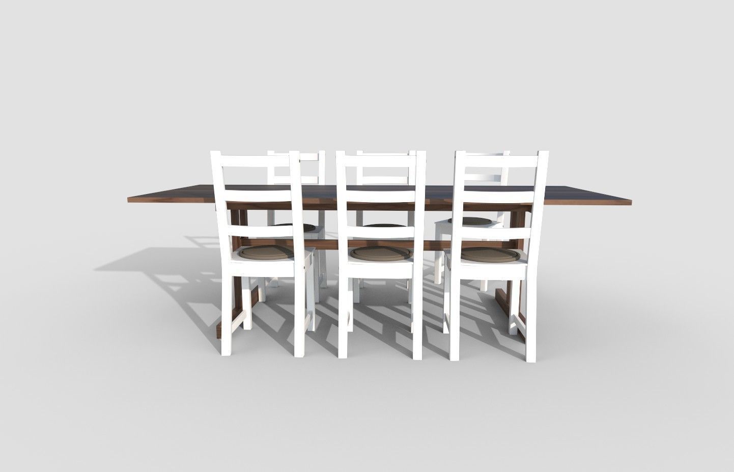 Table and 6 chairs 3D model_5