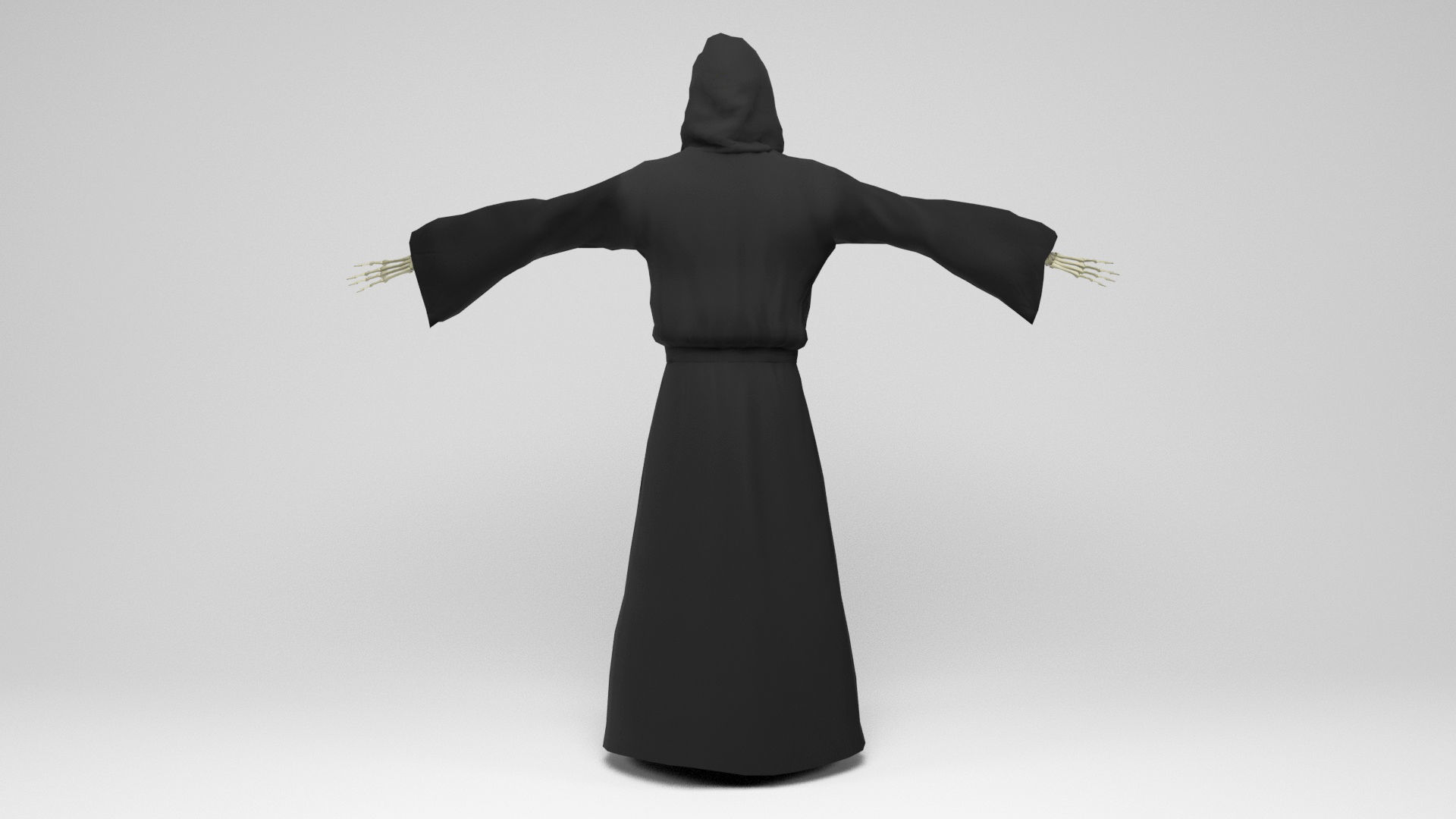 The Death grim reaper with scythe Low-poly 3D model_5