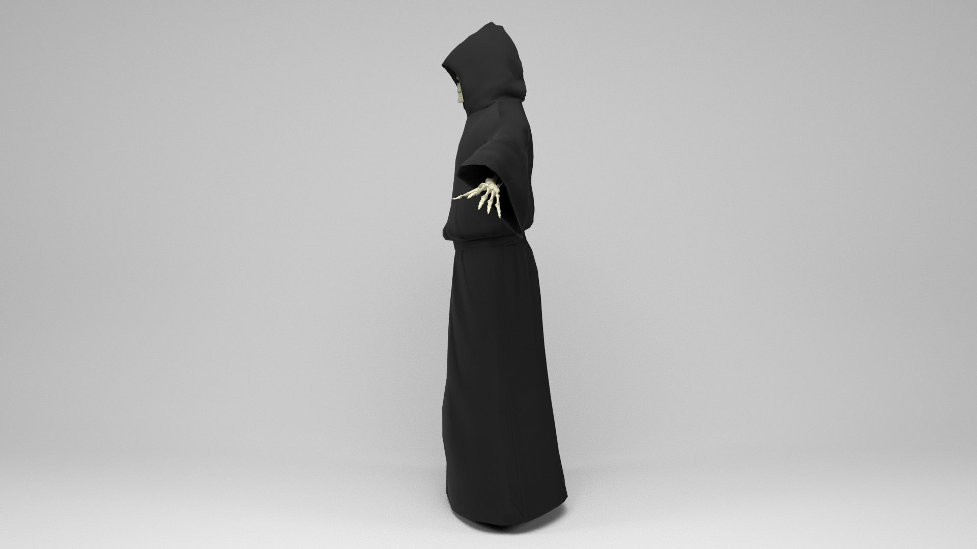 The Death grim reaper with scythe Low-poly 3D model_4