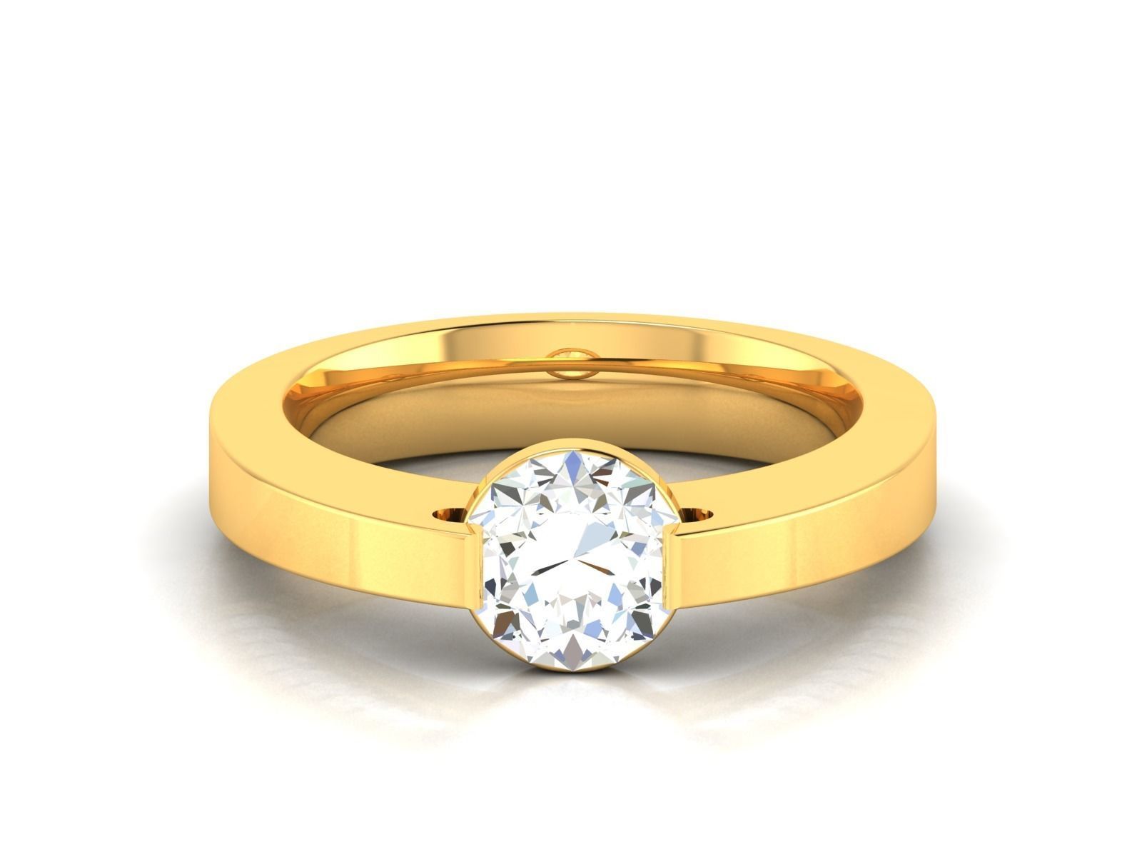 Solitaire Engagement Wedding Ring 3D print model_8
