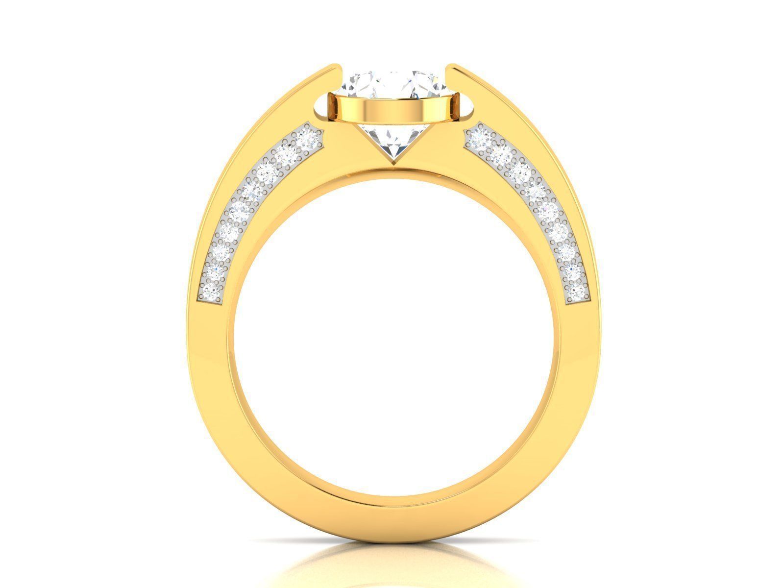 Solitaire Engagement Wedding Ring 3D print model_2