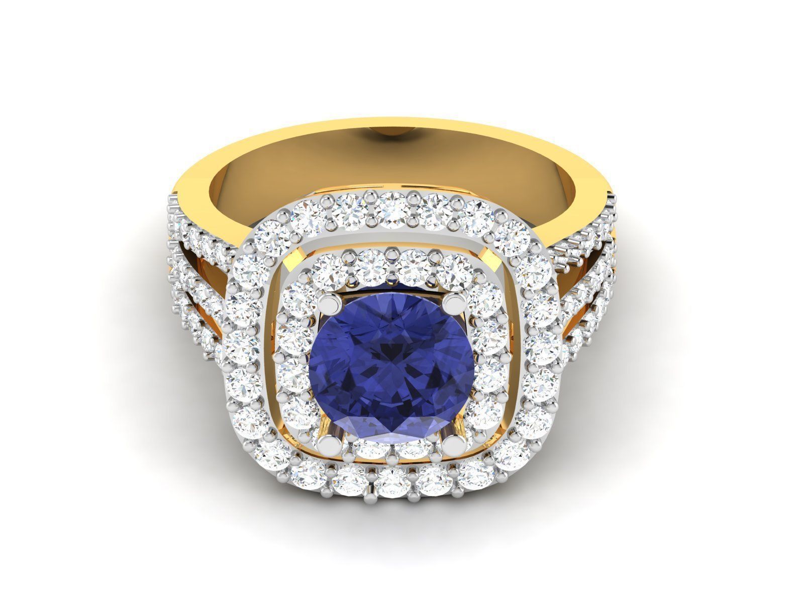 Solitaire Engagement Wedding Ring 3D print model_8