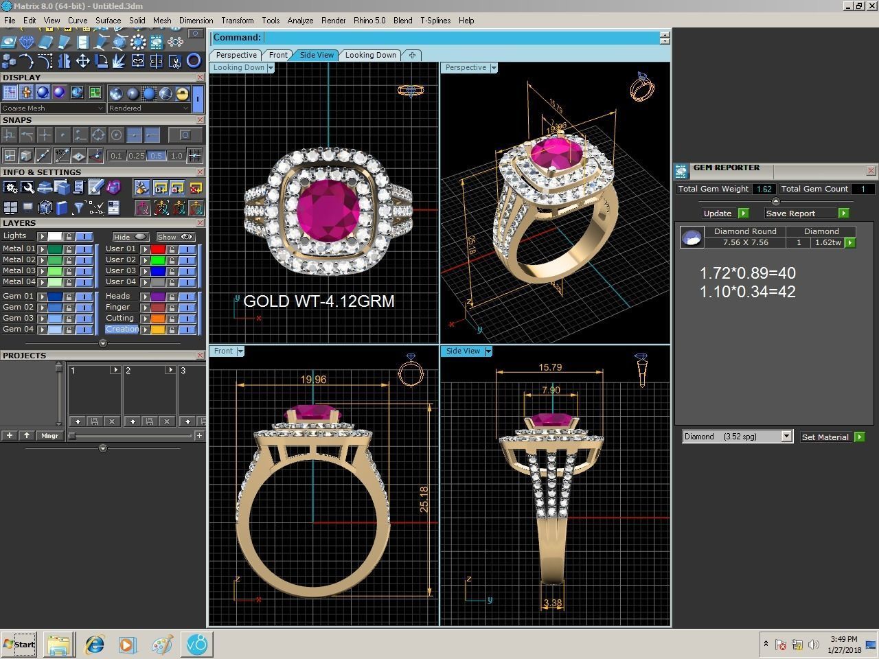 Solitaire Engagement Wedding Ring 3D print model_5