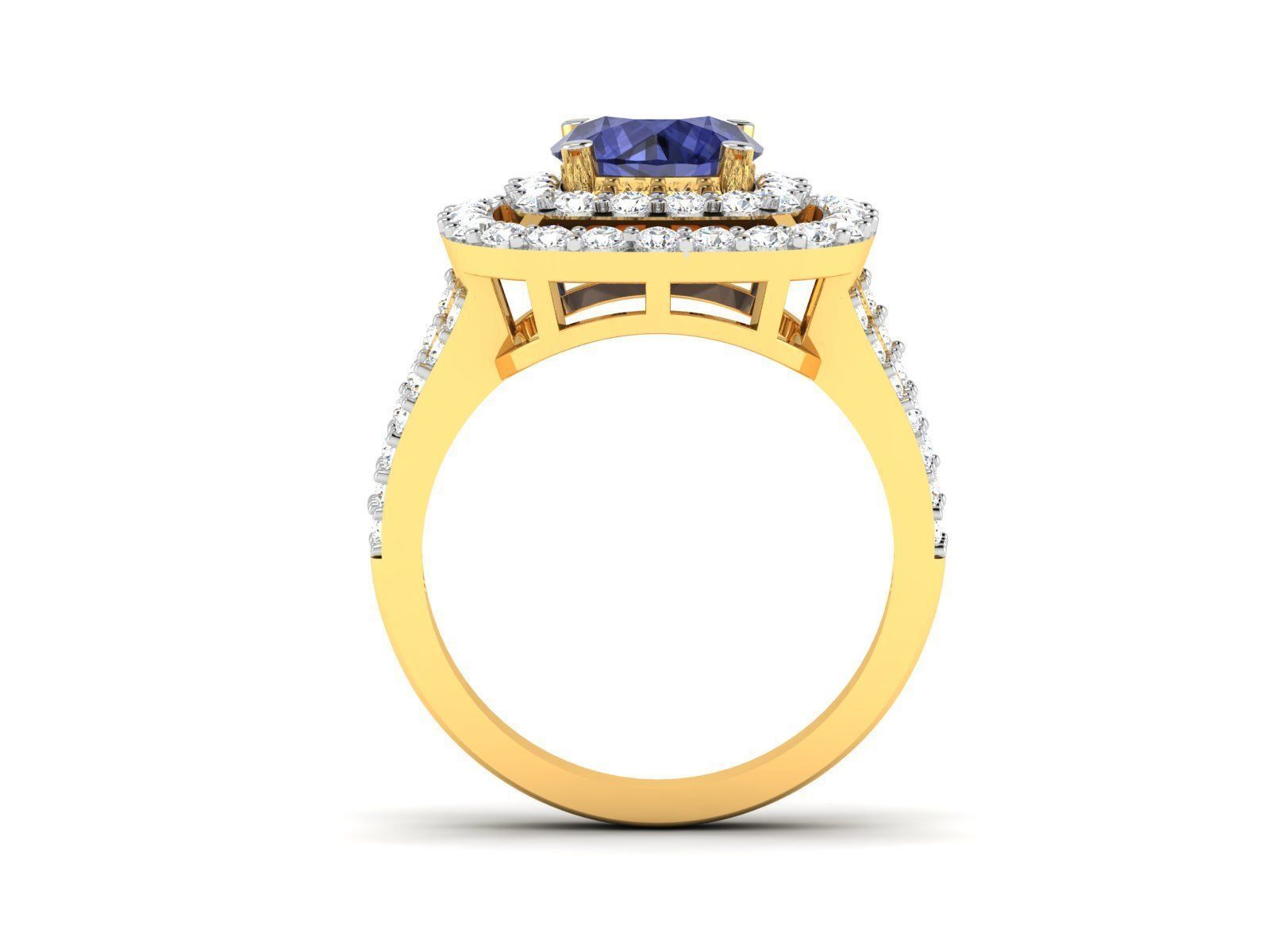 Solitaire Engagement Wedding Ring 3D print model_2