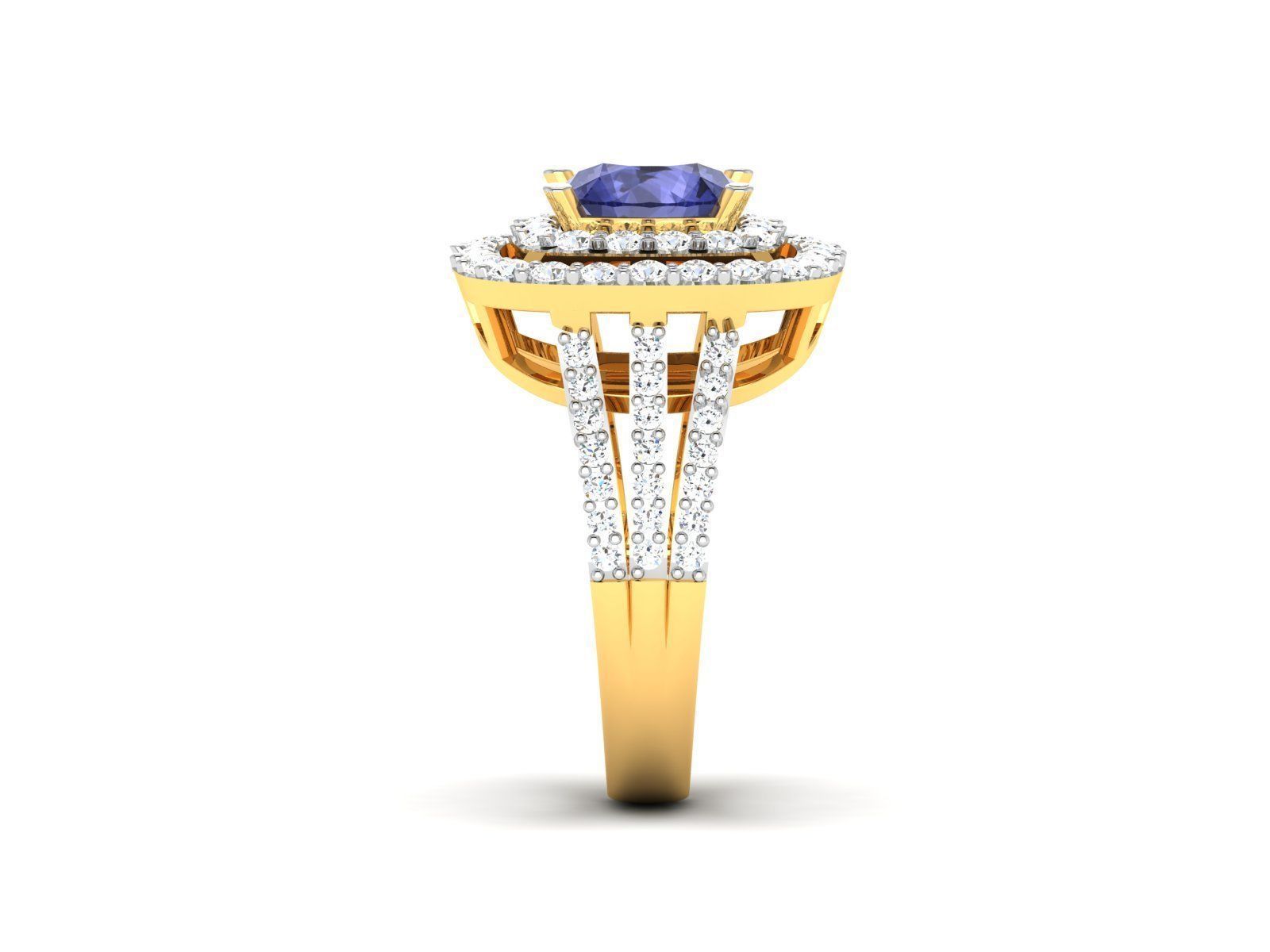 Solitaire Engagement Wedding Ring 3D print model_4