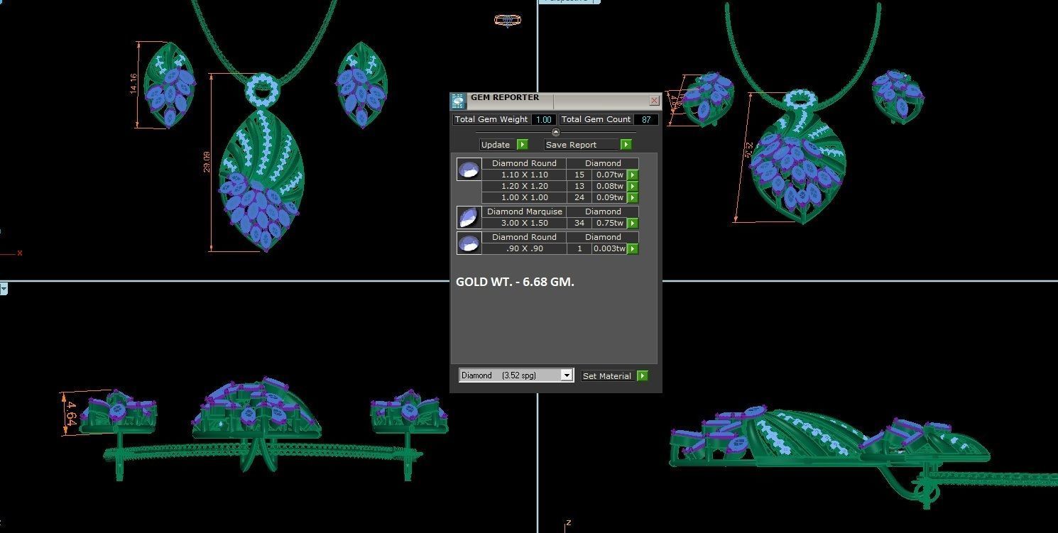 Pendant Earrings Combo 3D print model_1
