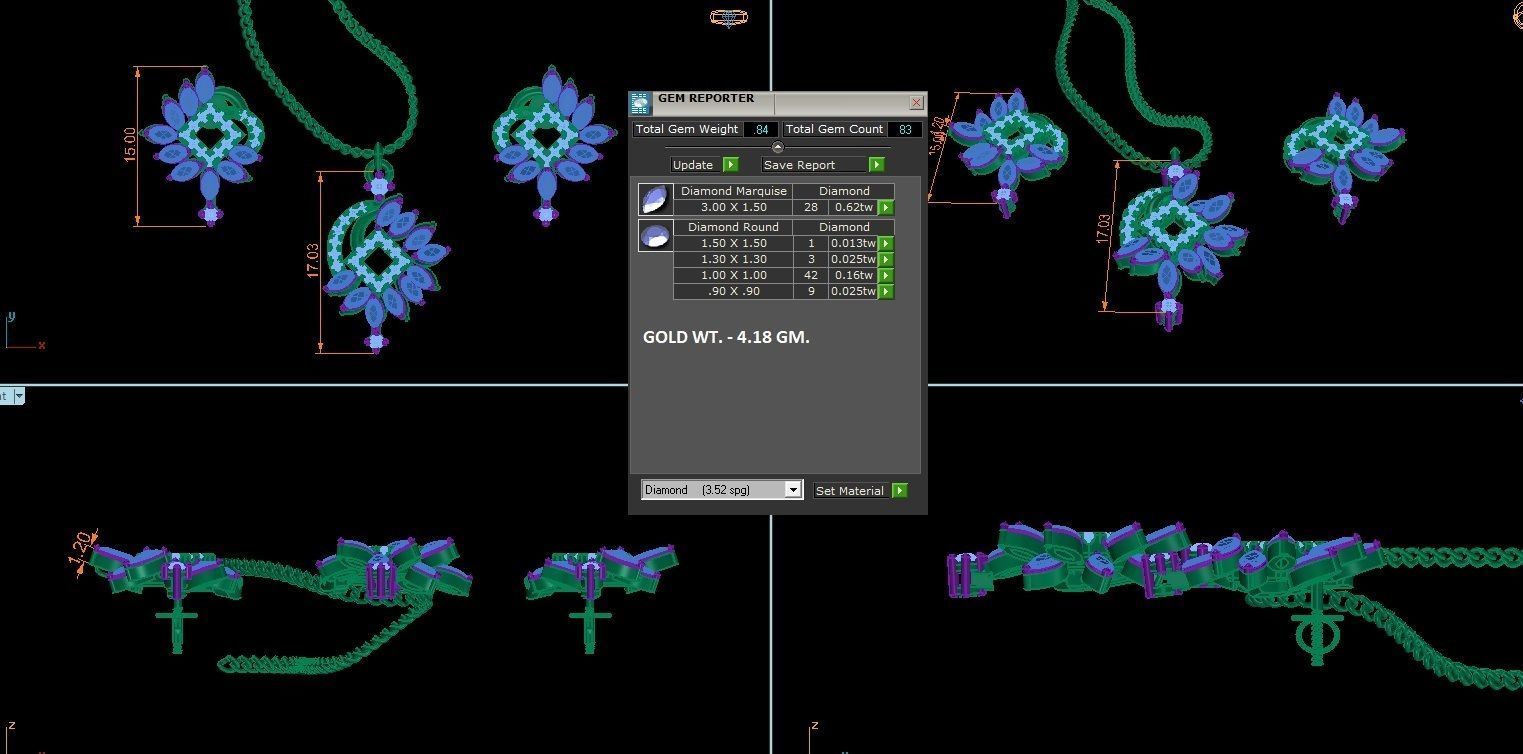 Pendant Earrings Combo 3D print model_1