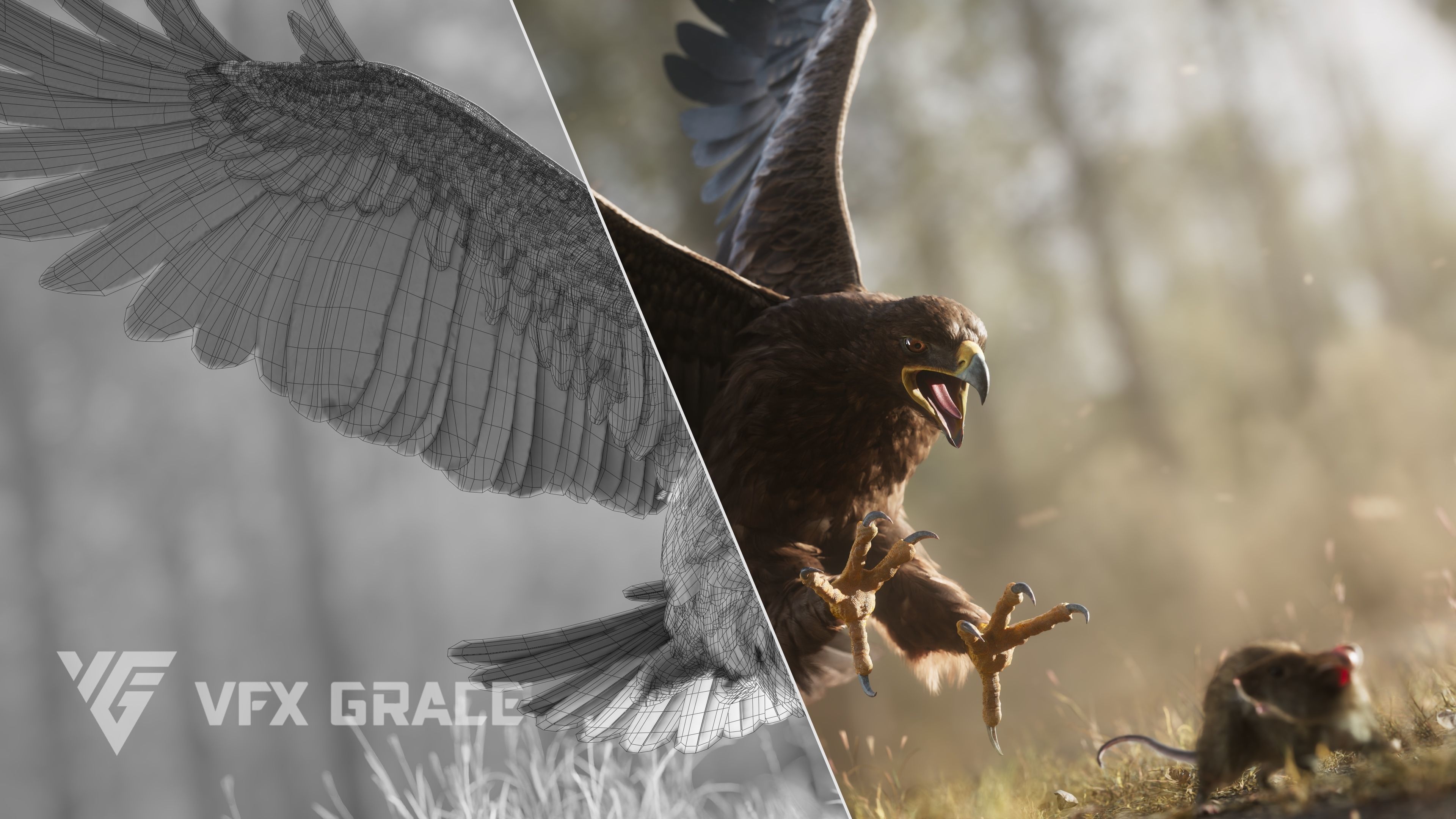 Aquila Nipalensis Animated VFX Grace 3D model_7