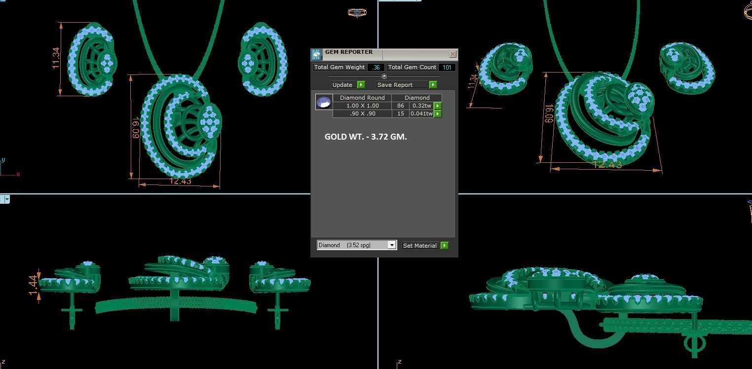 Pendant Earrings Combo 3D print model_1