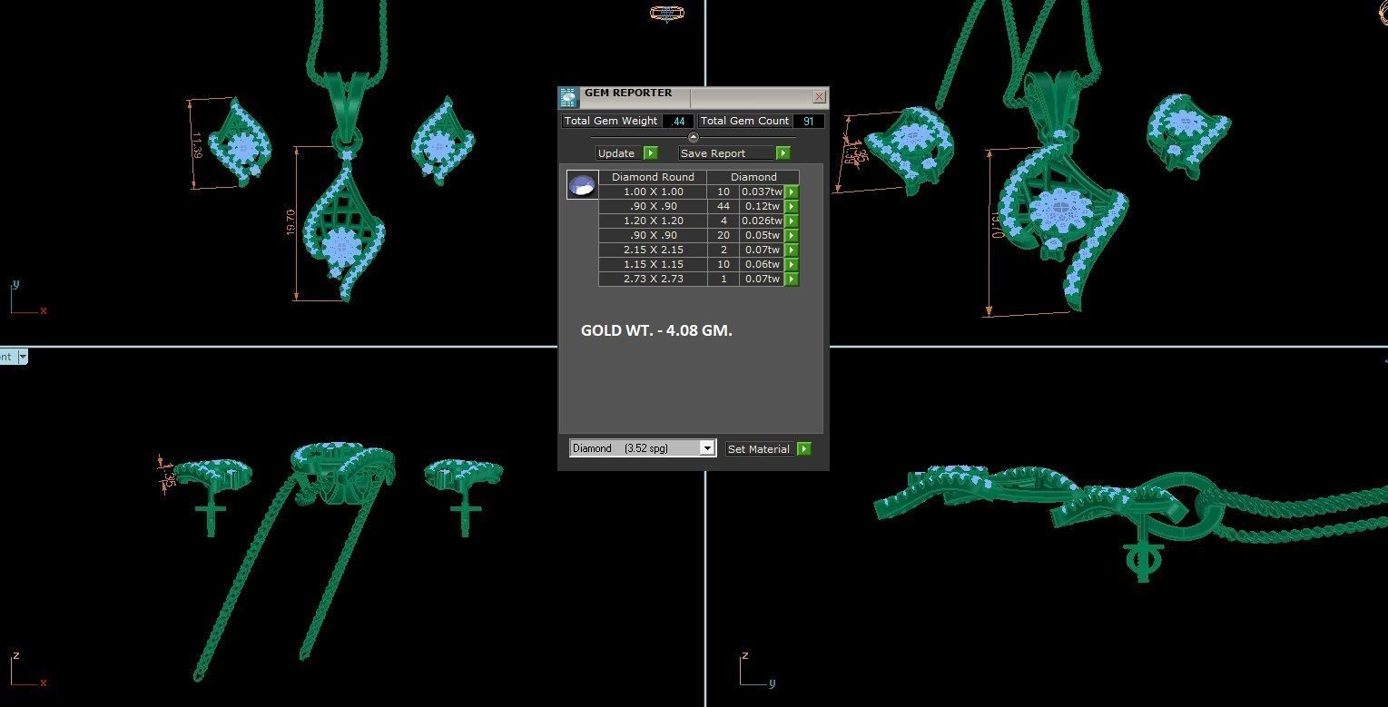 Pendant Earrings Combo 3D print model_1