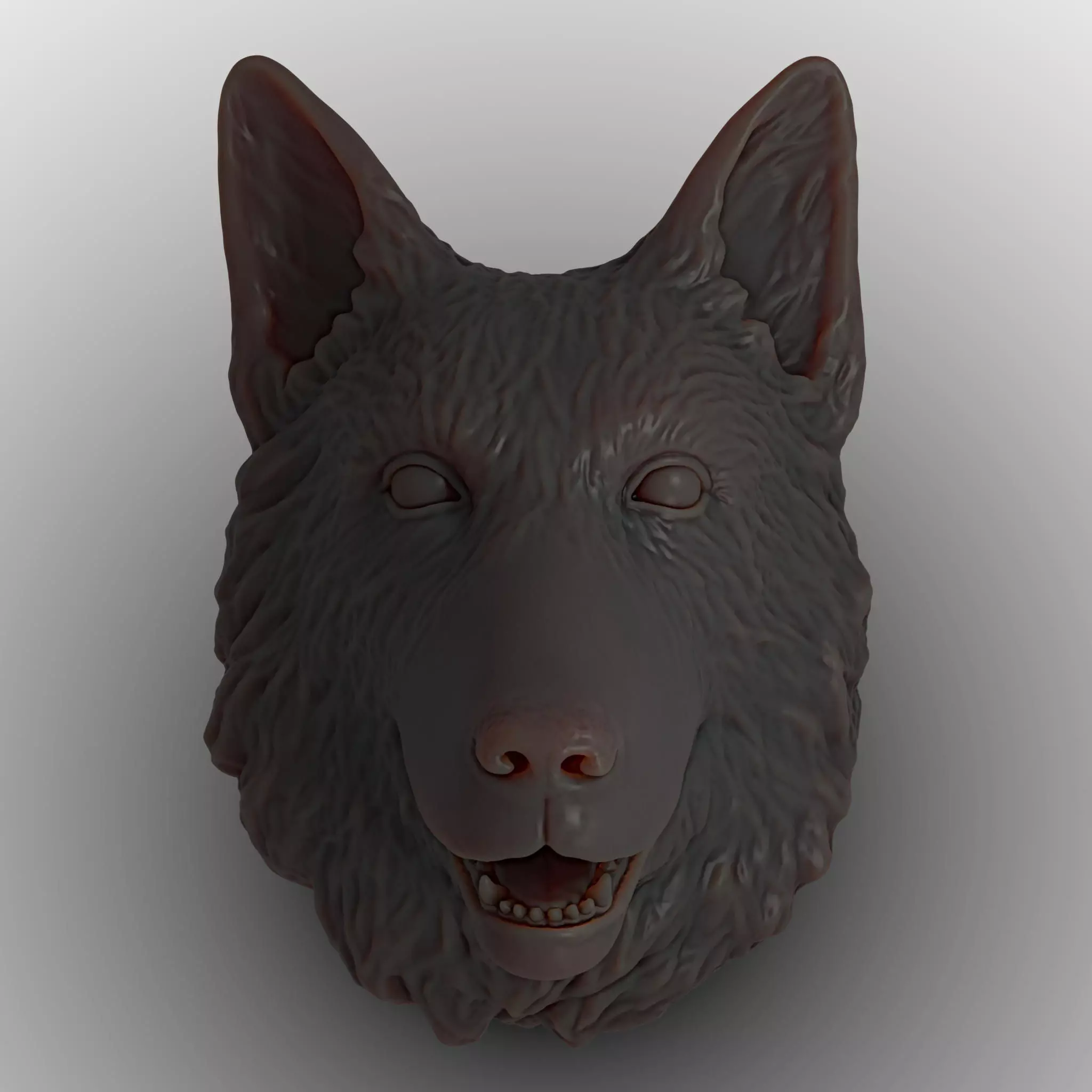 3D Print Wolf Shepherd dog Head 3D print model_0