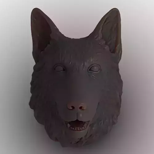 3D Print  Wolf  Shepherd dog Head