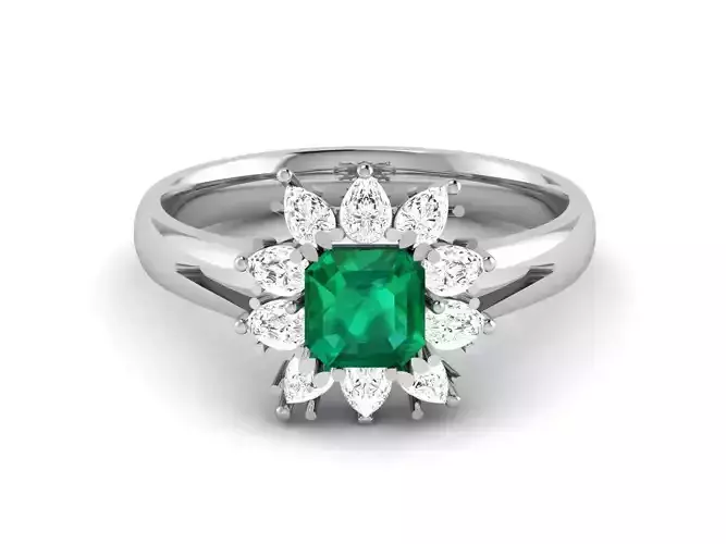 Solitaire Engagement Princess Ring 3D print model