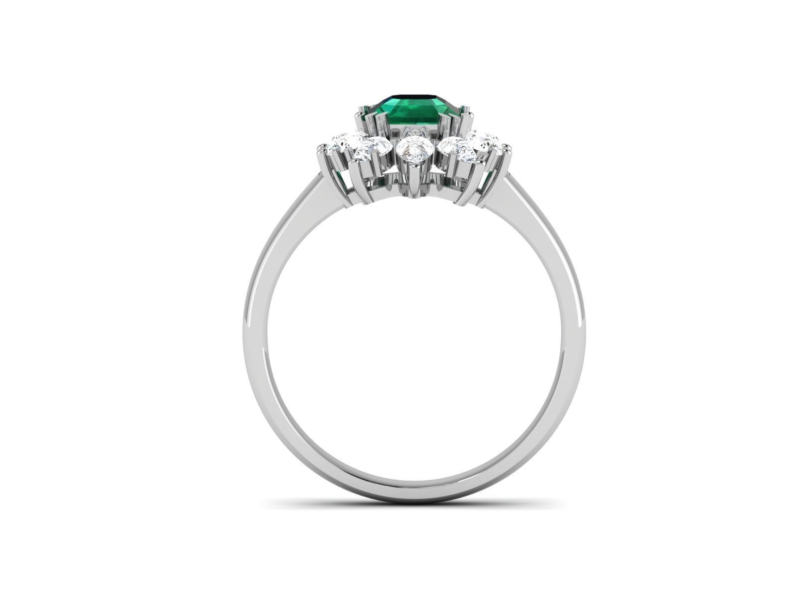 Solitaire Engagement Princess Ring 3D print model_4