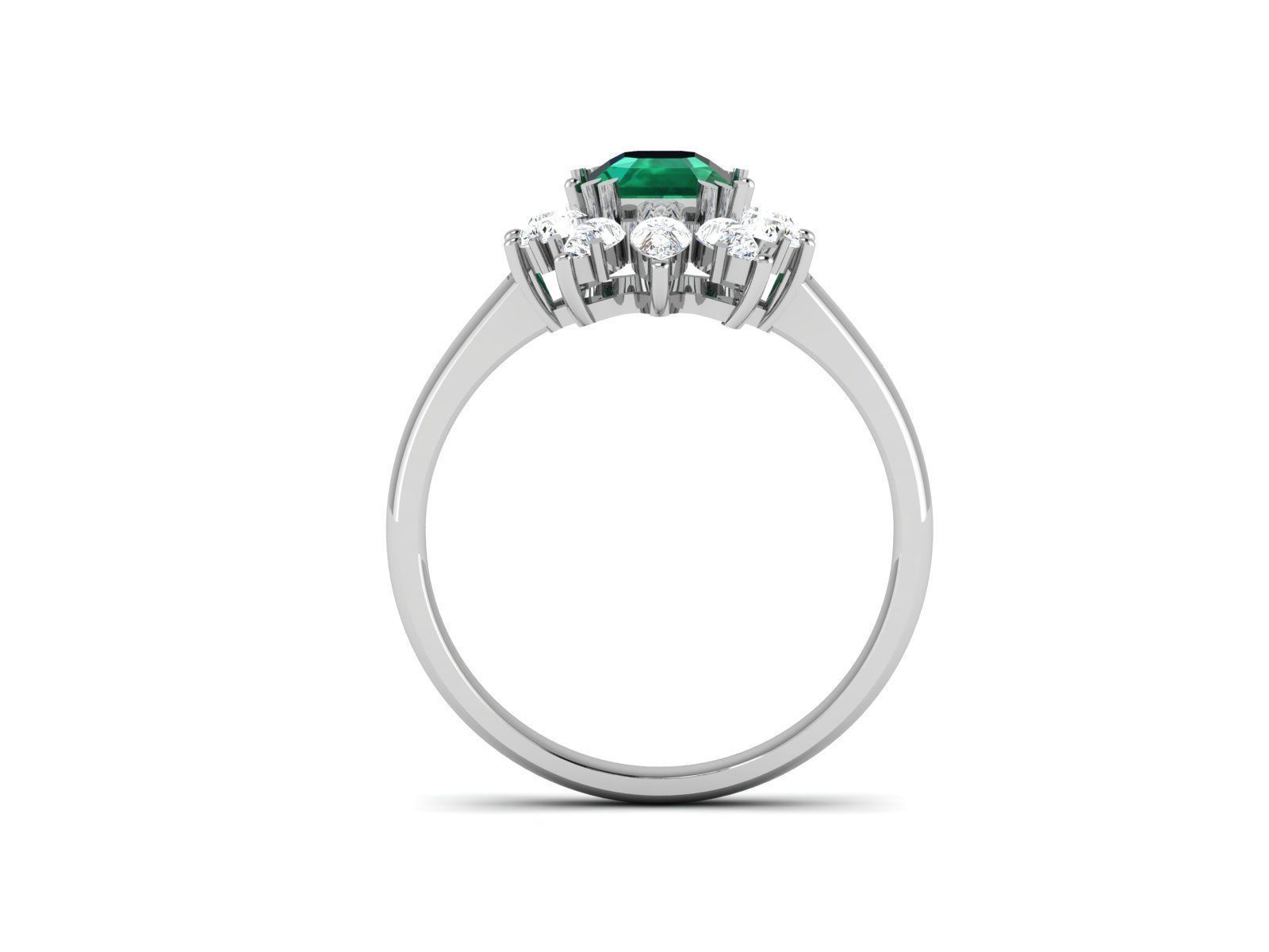 Solitaire Engagement Princess Ring 3D print model_3
