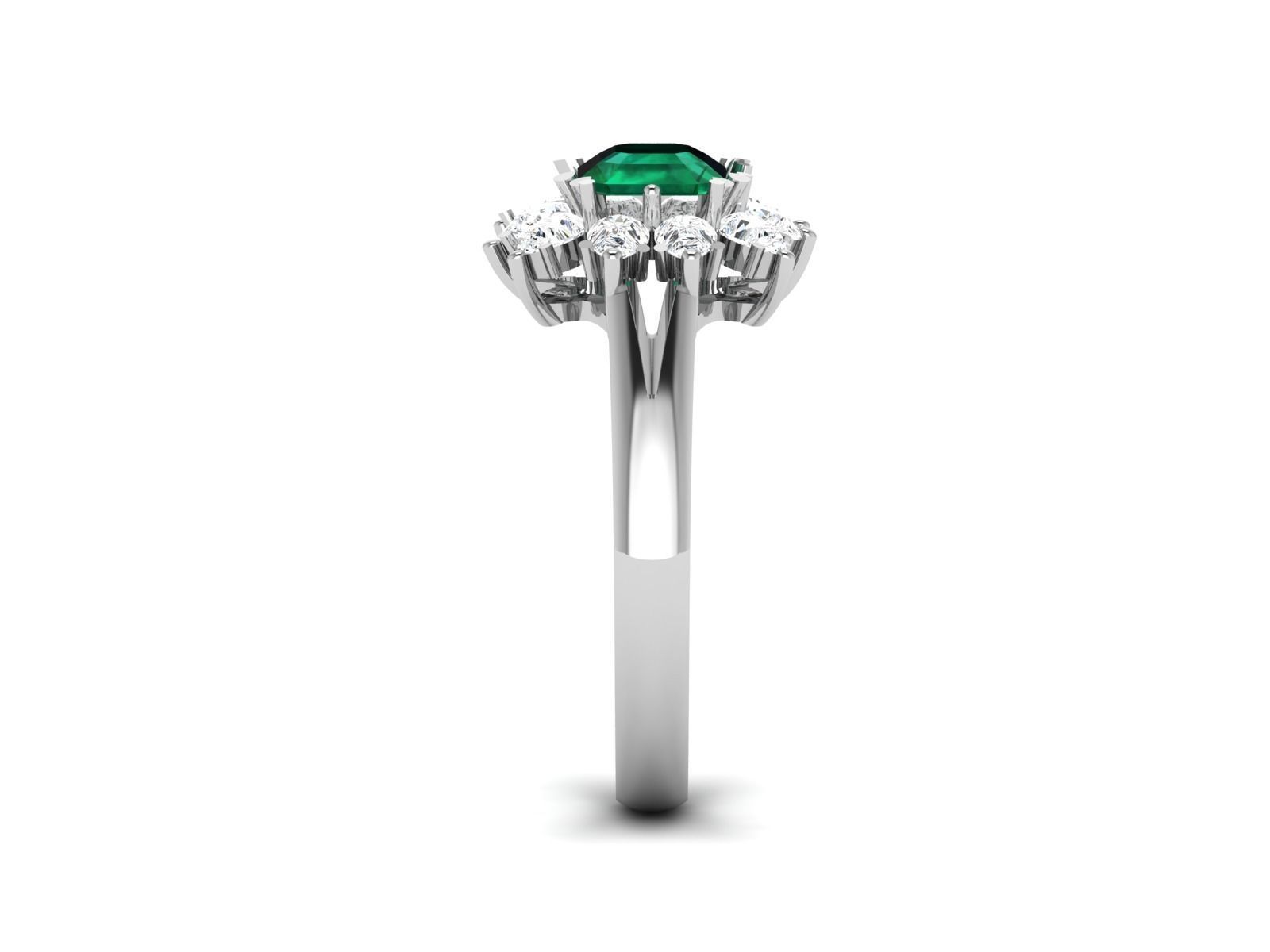 Solitaire Engagement Princess Ring 3D print model_7