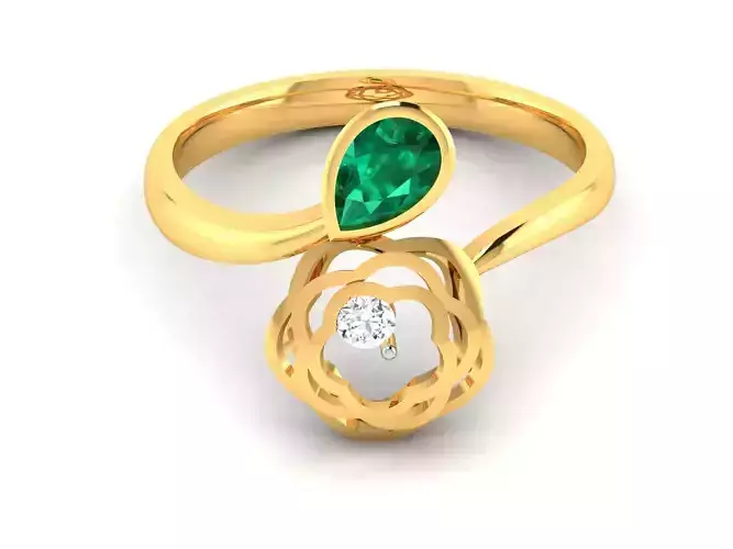 Solitaire Engagement Pear Ring 3D print model
