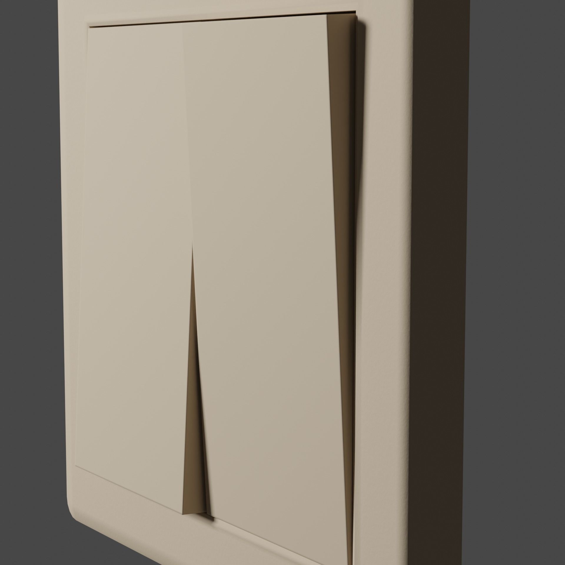 Interior switch - white double Low-poly 3D model_4