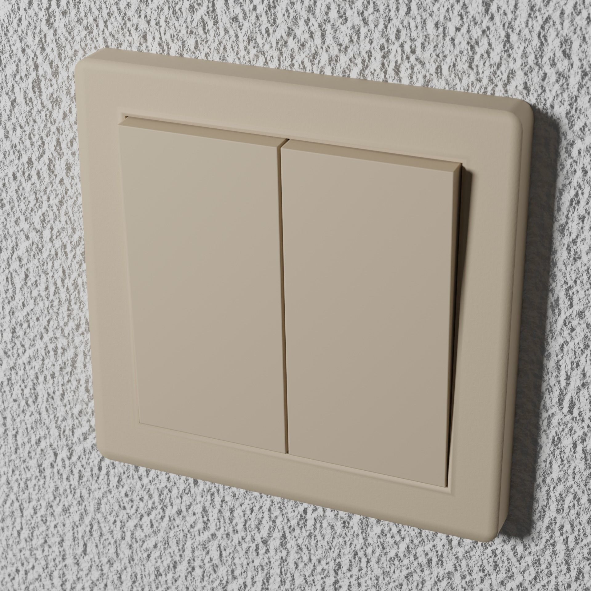 Interior switch - white double Low-poly 3D model_2