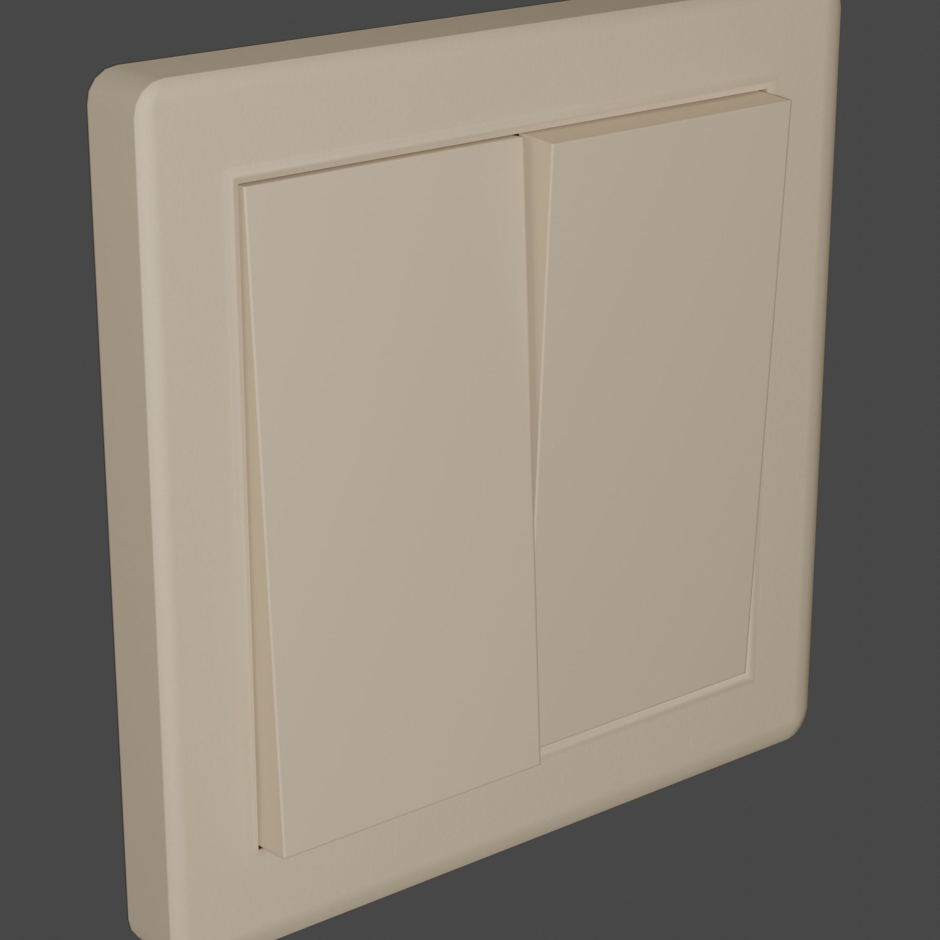 Interior switch - white double Low-poly 3D model_7