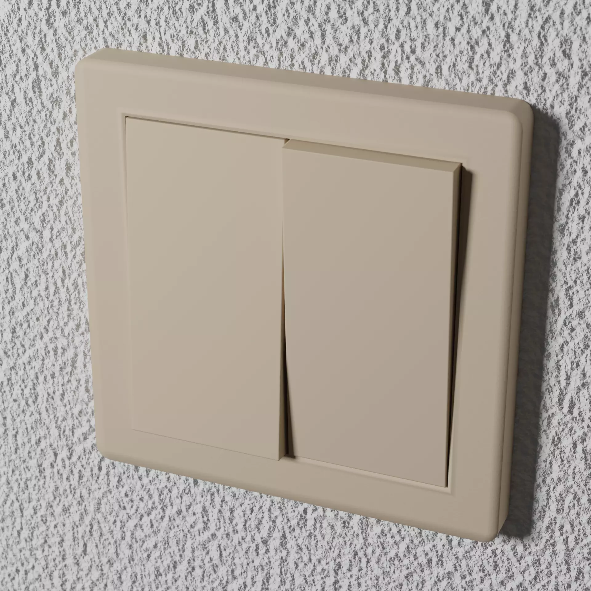 Interior switch - white double Low-poly 3D model_0