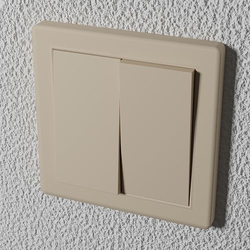 Interior switch - white double Low-poly 3D model